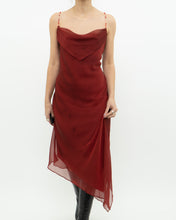 Load image into Gallery viewer, Vintage x Red Sheer Flowy Beaded Dress (M)