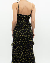 Load image into Gallery viewer, MICHAEL KORS x Black, Yellow Floral Frilly Dress (M)