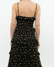 Load image into Gallery viewer, MICHAEL KORS x Black, Yellow Floral Frilly Dress (M)