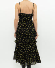 Load image into Gallery viewer, MICHAEL KORS x Black, Yellow Floral Frilly Dress (M)