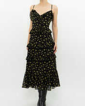 Load image into Gallery viewer, MICHAEL KORS x Black, Yellow Floral Frilly Dress (M)