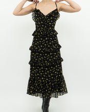 Load image into Gallery viewer, MICHAEL KORS x Black, Yellow Floral Frilly Dress (M)