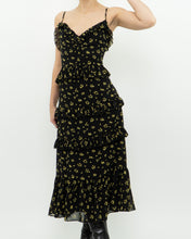 Load image into Gallery viewer, MICHAEL KORS x Black, Yellow Floral Frilly Dress (M)