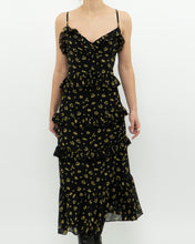 Load image into Gallery viewer, MICHAEL KORS x Black, Yellow Floral Frilly Dress (M)