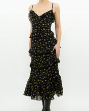 Load image into Gallery viewer, MICHAEL KORS x Black, Yellow Floral Frilly Dress (M)