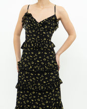 Load image into Gallery viewer, MICHAEL KORS x Black, Yellow Floral Frilly Dress (M)