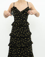 Load image into Gallery viewer, MICHAEL KORS x Black, Yellow Floral Frilly Dress (M)