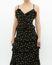 Load image into Gallery viewer, MICHAEL KORS x Black, Yellow Floral Frilly Dress (M)