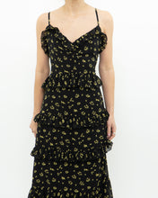 Load image into Gallery viewer, MICHAEL KORS x Black, Yellow Floral Frilly Dress (M)