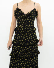 Load image into Gallery viewer, MICHAEL KORS x Black, Yellow Floral Frilly Dress (M)