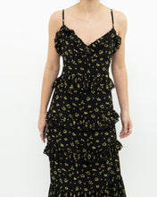 Load image into Gallery viewer, MICHAEL KORS x Black, Yellow Floral Frilly Dress (M)