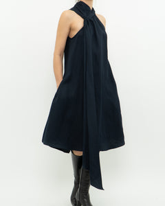 REISS x Navy Linen Flowy Dress (XS, S)