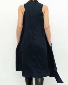 REISS x Navy Linen Flowy Dress (XS, S)