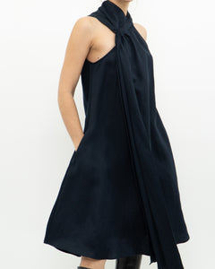 REISS x Navy Linen Flowy Dress (XS, S)