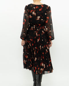 WILFRED x Black, Red Floral Wrap Dress (S, M)