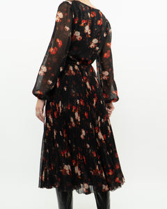 WILFRED x Black, Red Floral Wrap Dress (S, M)