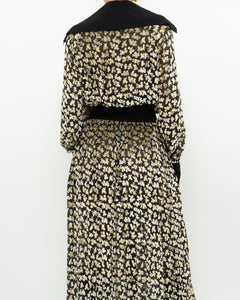 TORY BURCH x Black Velvet Floral Dress (L)