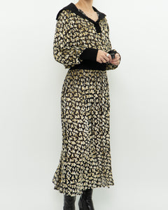 TORY BURCH x Black Velvet Floral Dress (L)