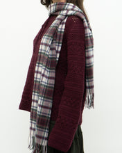 Load image into Gallery viewer, Vintage x Pure Cashmere Burgundy Plaid Scarf