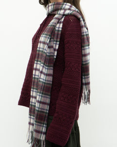 Vintage x Pure Cashmere Burgundy Plaid Scarf