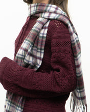 Load image into Gallery viewer, Vintage x Pure Cashmere Burgundy Plaid Scarf