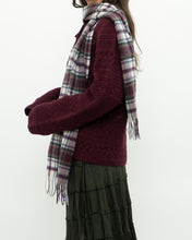 Load image into Gallery viewer, Vintage x Pure Cashmere Burgundy Plaid Scarf