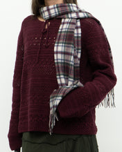 Load image into Gallery viewer, Vintage x Pure Cashmere Burgundy Plaid Scarf