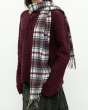 Load image into Gallery viewer, Vintage x Pure Cashmere Burgundy Plaid Scarf