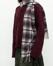 Load image into Gallery viewer, Vintage x Pure Cashmere Burgundy Plaid Scarf