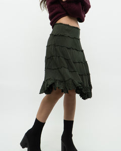 Vintage x Dark Green Pleated Skirt (S, M)