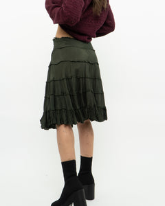 Vintage x Dark Green Pleated Skirt (S, M)