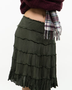 Vintage x Dark Green Pleated Skirt (S, M)