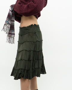 Vintage x Dark Green Pleated Skirt (S, M)