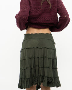 Vintage x Dark Green Pleated Skirt (S, M)