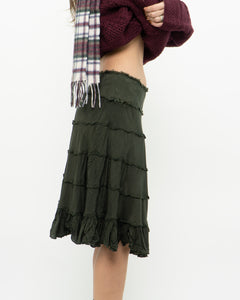 Vintage x Dark Green Pleated Skirt (S, M)