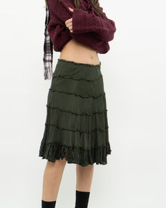 Vintage x Dark Green Pleated Skirt (S, M)