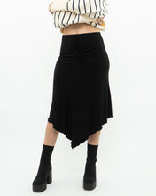 Load image into Gallery viewer, Vintage x Made in USA x Black Front-tie Midi Skirt (XS, S)