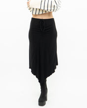 Load image into Gallery viewer, Vintage x Made in USA x Black Front-tie Midi Skirt (XS, S)