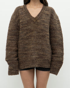 Vintage x Made in Hong Kong x Brown Pure Wool Knit Sweater (S-XL)