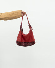 Load image into Gallery viewer, Vintage x Red Soft Pebble Leather Snakeskin Purse