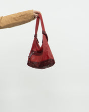 Load image into Gallery viewer, Vintage x Red Soft Pebble Leather Snakeskin Purse