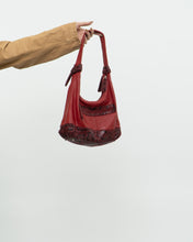 Load image into Gallery viewer, Vintage x Red Soft Pebble Leather Snakeskin Purse