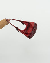 Load image into Gallery viewer, Vintage x Red Soft Pebble Leather Snakeskin Purse