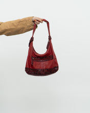 Load image into Gallery viewer, Vintage x Red Soft Pebble Leather Snakeskin Purse