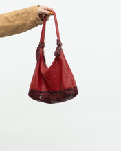 Load image into Gallery viewer, Vintage x Red Soft Pebble Leather Snakeskin Purse