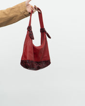 Load image into Gallery viewer, Vintage x Red Soft Pebble Leather Snakeskin Purse