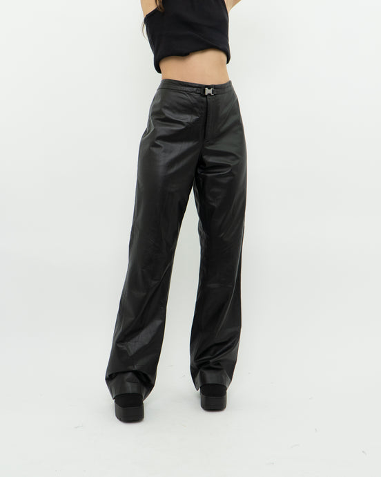 Vintage x RALPH LAUREN Black Butter Leather Buckle Pant (L)