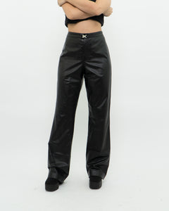 Vintage x RALPH LAUREN Black Butter Leather Buckle Pant (L)