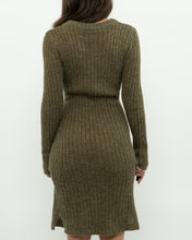 Load image into Gallery viewer, Vintage x Olive Green Knit Midi Dress (XS, S)