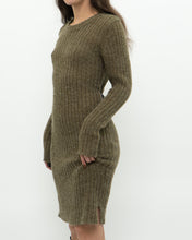 Load image into Gallery viewer, Vintage x Olive Green Knit Midi Dress (XS, S)